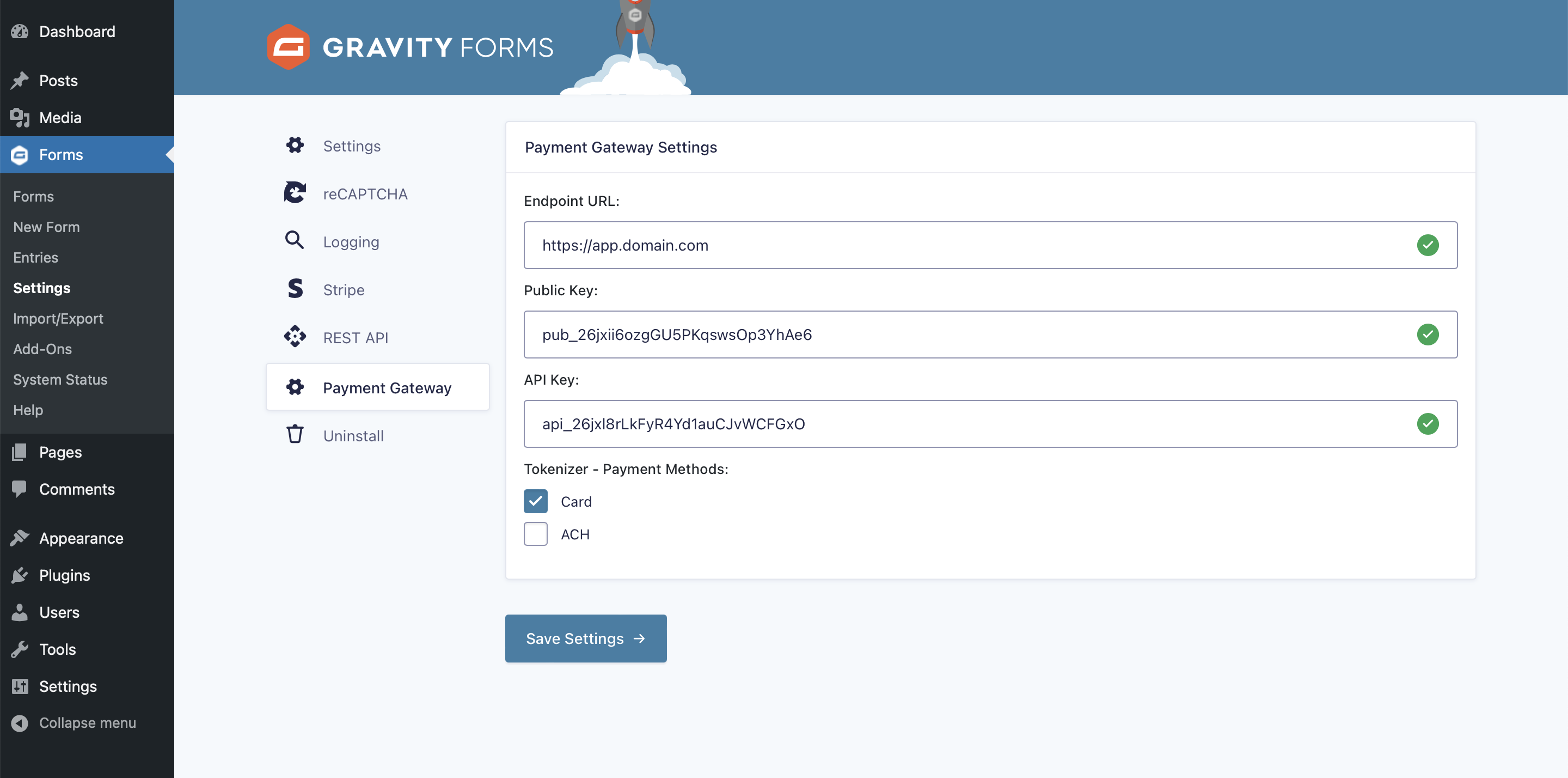 Gravity Forms Tokenizer Setup